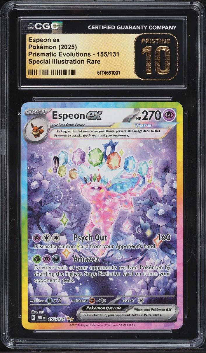 2025 Pokemon Scarlet & Violet Prismatic Evolutions SIR Espeon ex #155 CGC 10 PRISTINE