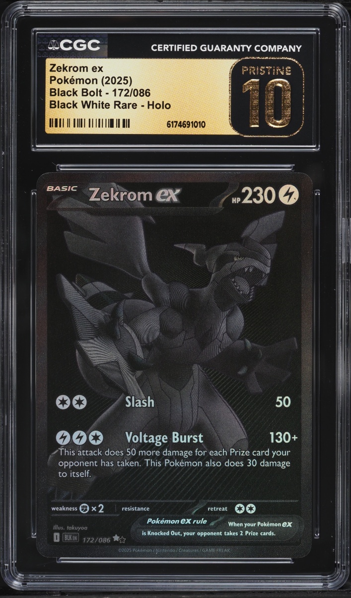2025 Pokemon Scarlet & Violet Black Bolt BWR Zekrom ex #172 CGC 10 PRISTINE