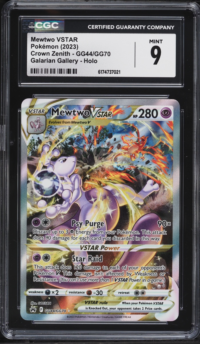2023 Pokemon Sword & Shield Crown Zenith Galarian Gallery Full Art Mewtwo VSTAR #GG44 CGC 9