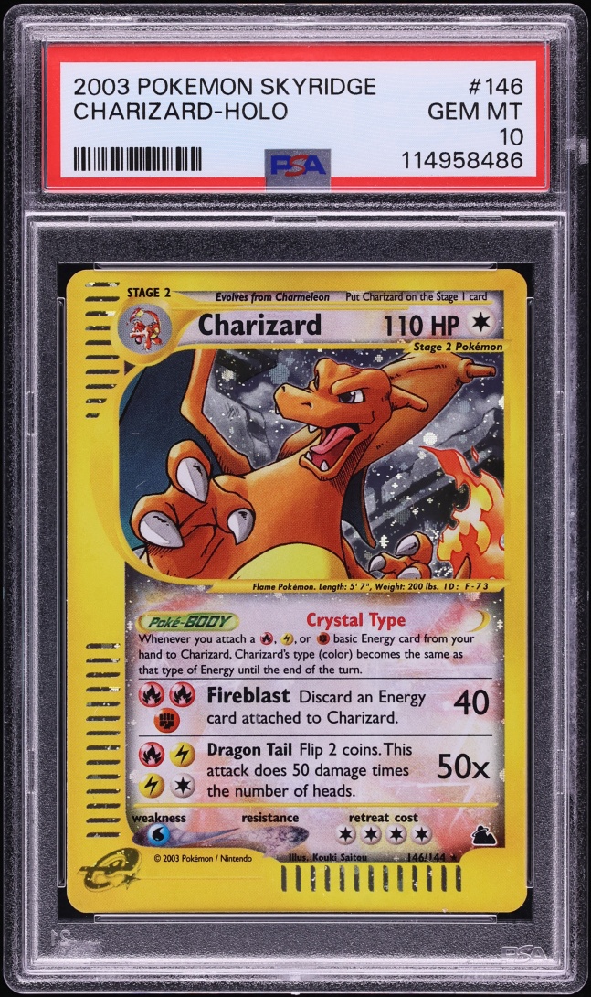 2003 Pokemon Skyridge Holo Crystal Charizard #146 PSA 10 GEM MINT