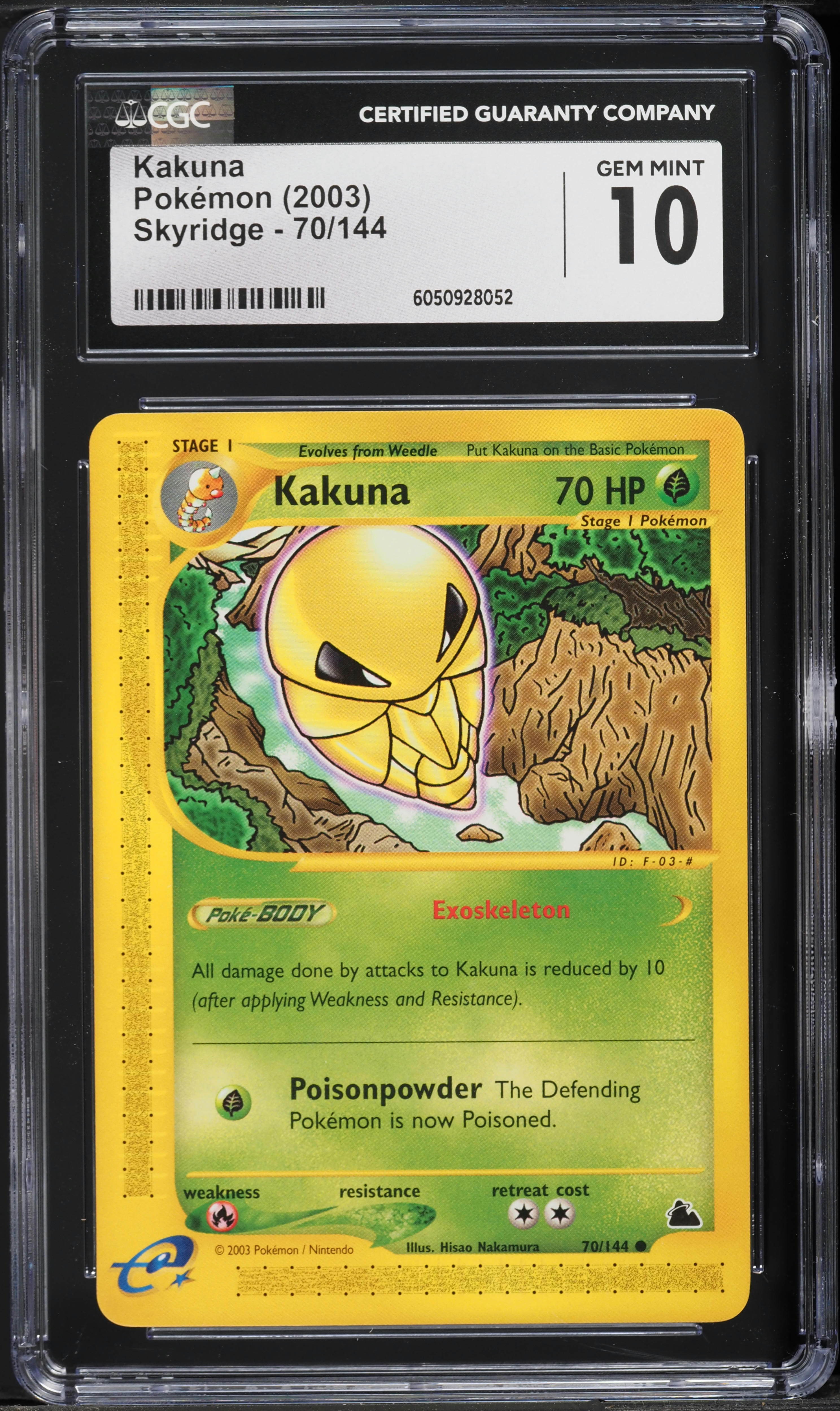 2003 Pokemon Skyridge Kakuna #70 CGC 10 GEM MINT