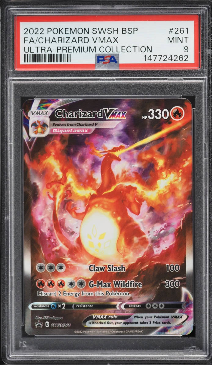 2022 Pokemon Sword & Shield Promo Ultra Premium Full Art Charizard VMAX #261 PSA 9 MINT