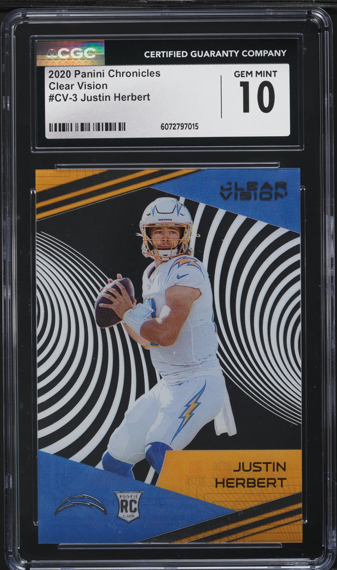 2020 Panini Chronicles Clear Vision Justin Herbert ROOKIE #CV-3 CGC 10 GEM MINT
