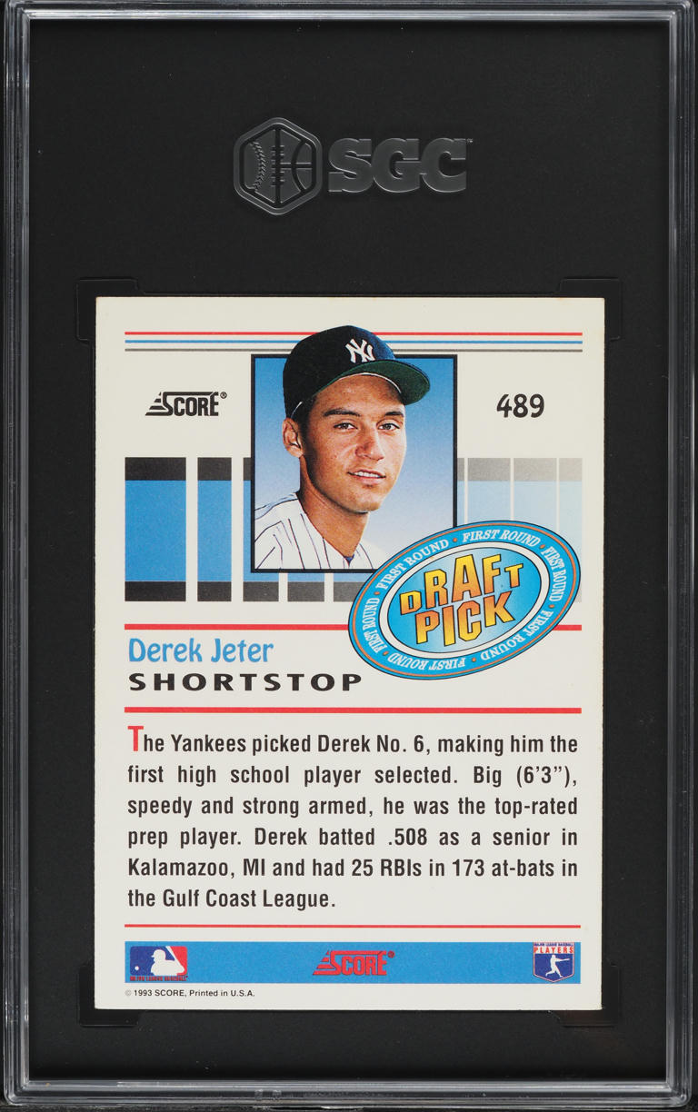 1993 Score Derek Jeter ROOKIE #489 SGC 3 VG