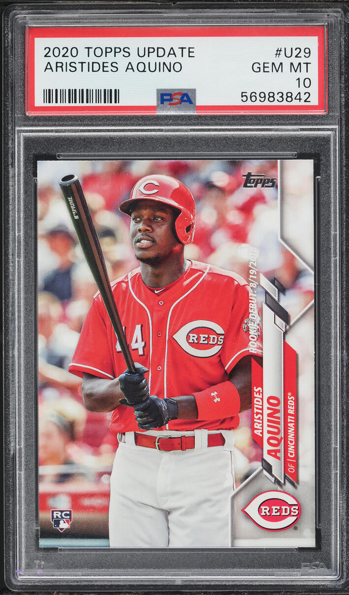 2020 Topps Update Aristides Aquino ROOKIE #U-29 PSA 10 GEM MINT
