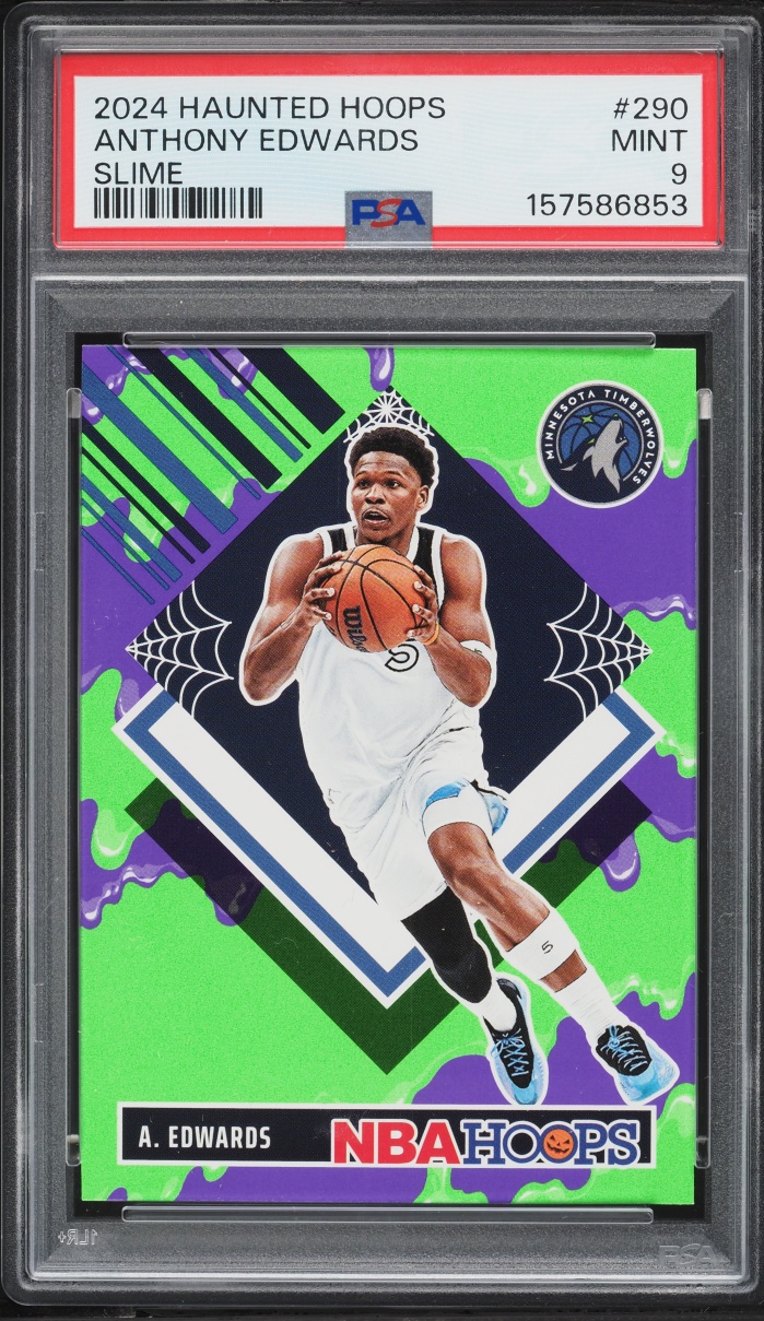 2024 Haunted Hoops Slime Anthony Edwards #290 PSA 9 MINT