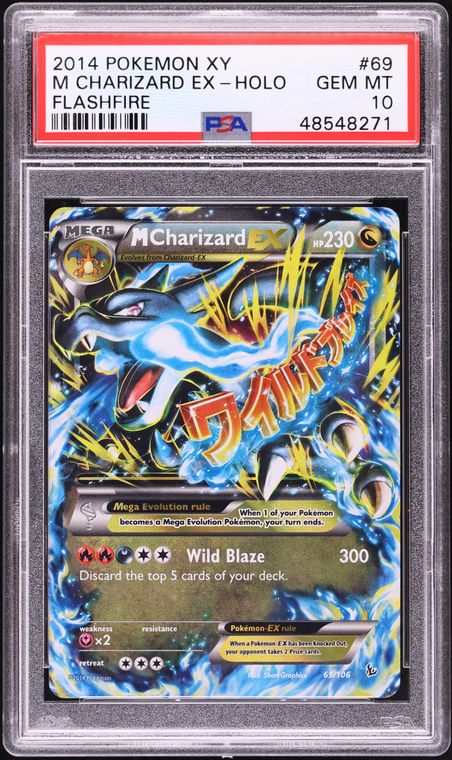 2014 Pokemon XY Flashfire Full Art M Charizard EX #108 PSA 8 NM-MT
