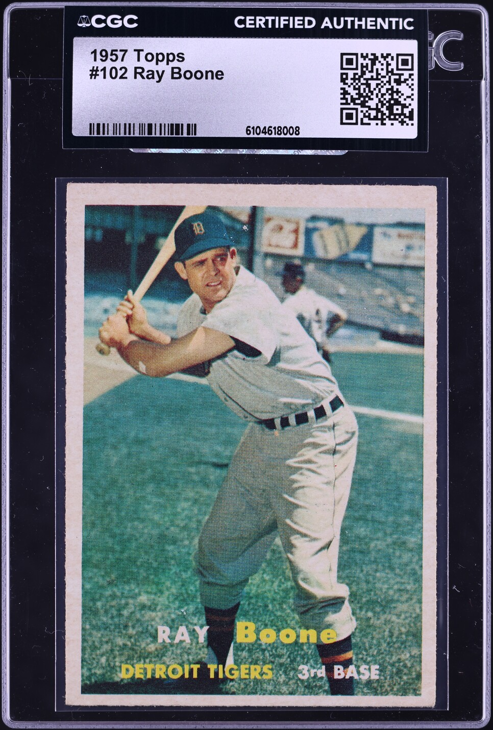 1957 Topps Ray Boone #102 CGC AUTH