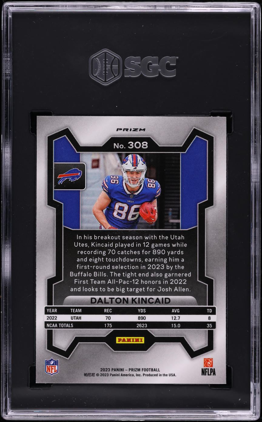 2023 Panini Prizm Green Dalton Kincaid ROOKIE #308 SGC 9.5 MINT+