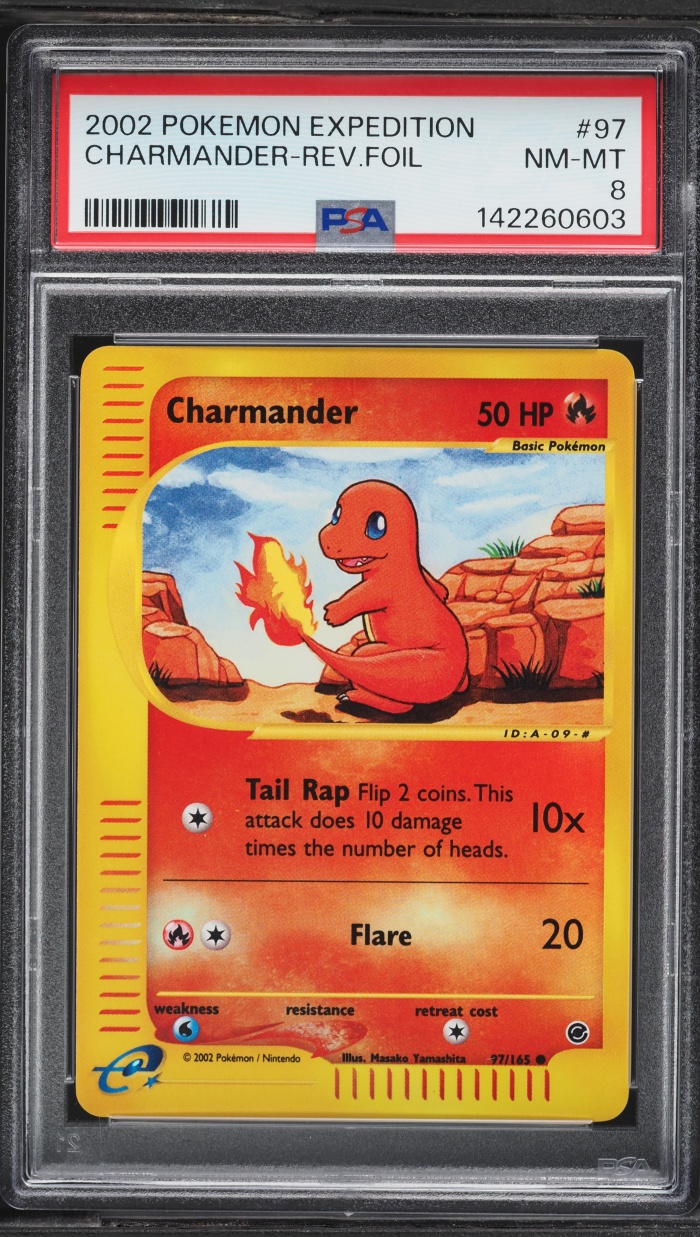 2002 Pokemon Expedition Reverse Holo Charmander #97 PSA 8 NM-MT