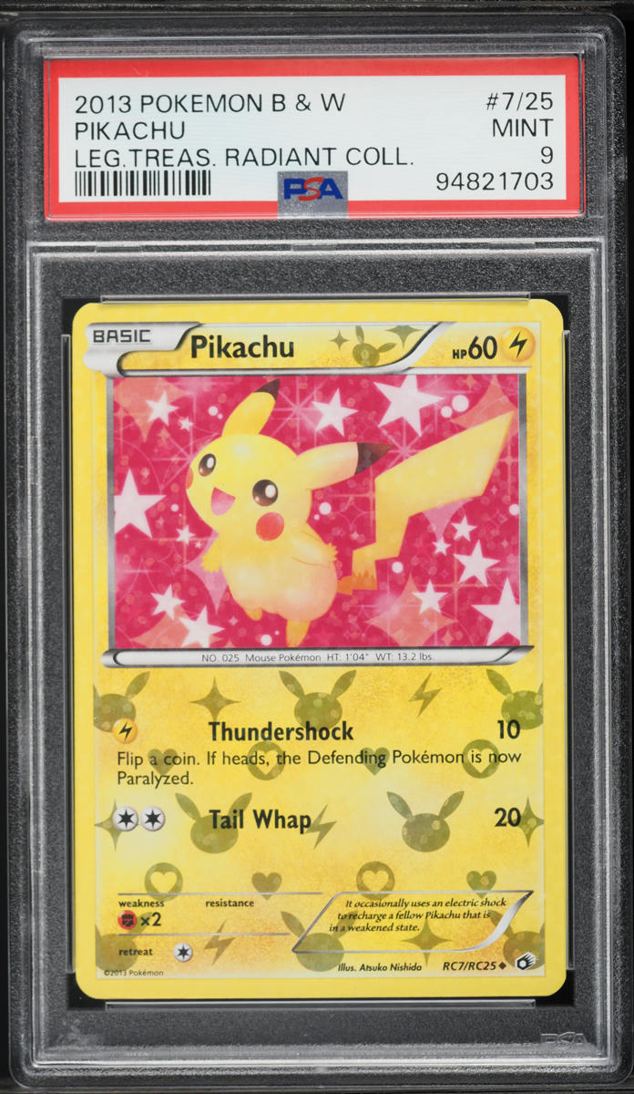 2013 Pokemon Black & White Legendary Treasures Radiant Collection Pikachu #RC7 PSA 9 MINT