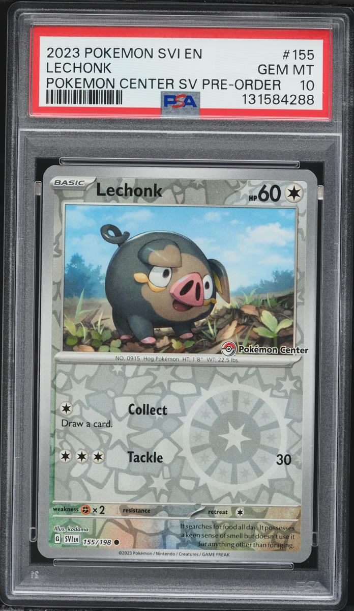 2023 Pokemon Scarlet & Violet Promo Center Pre-Order Lechonk #155 PSA 10 GEM MINT