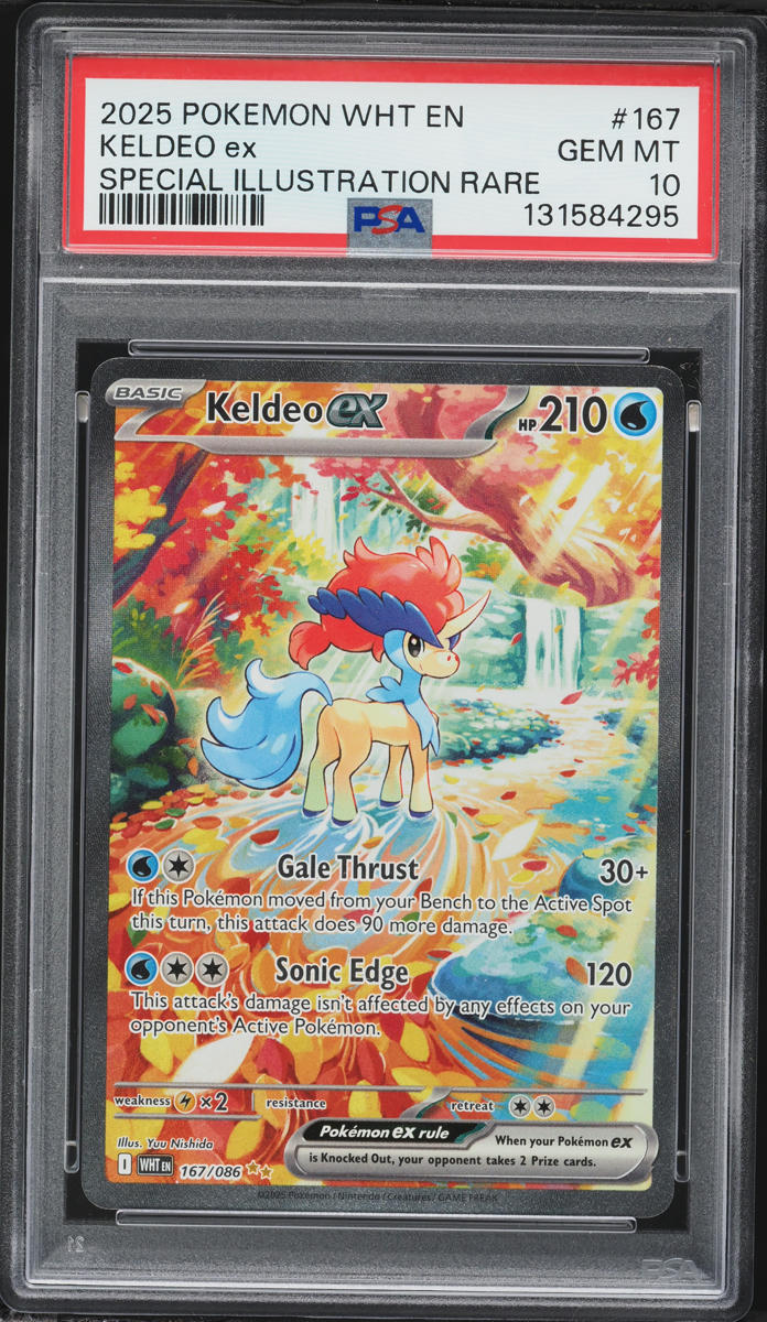 2025 Pokemon Scarlet & Violet White Flare SIR Keldeo ex #167 PSA 10 GEM MINT