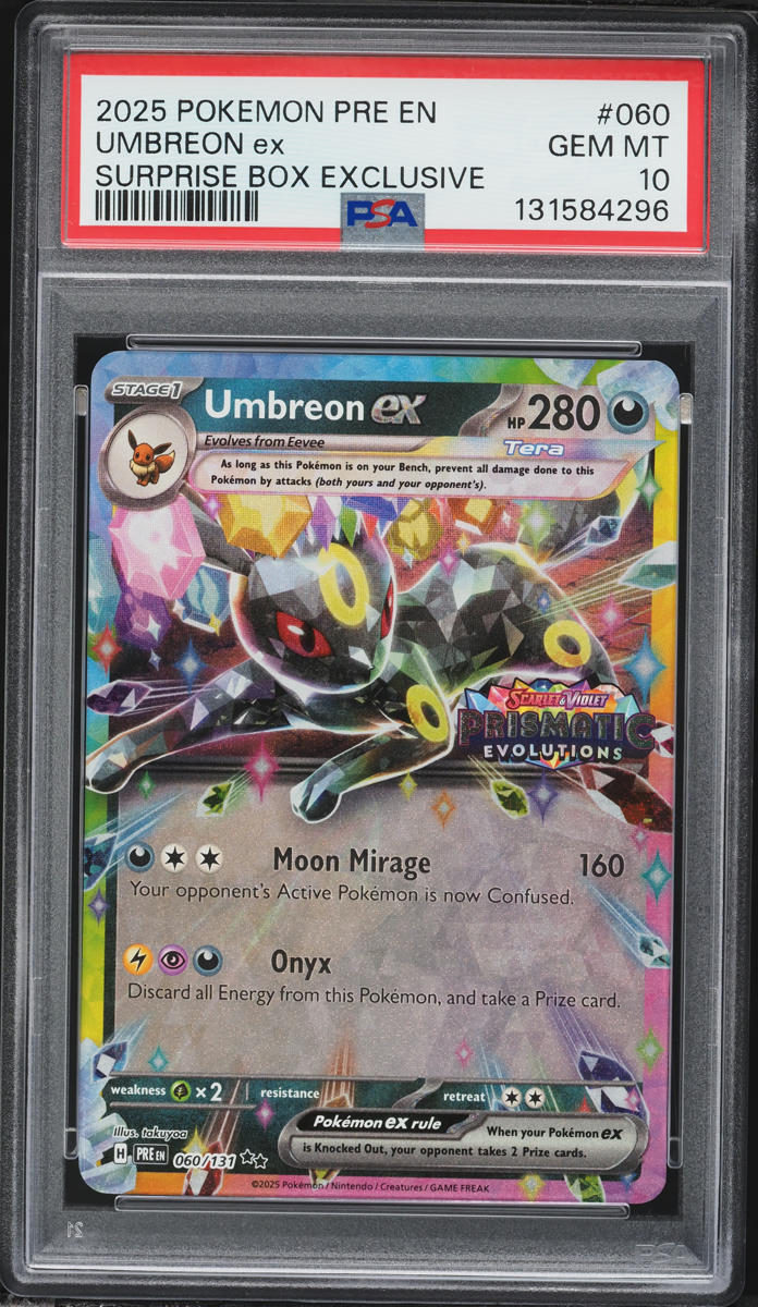 2025 Pokemon Scarlet & Violet Prismatic Evolutions Surprise Box Holo Umbreon ex #60 PSA 10 GEM