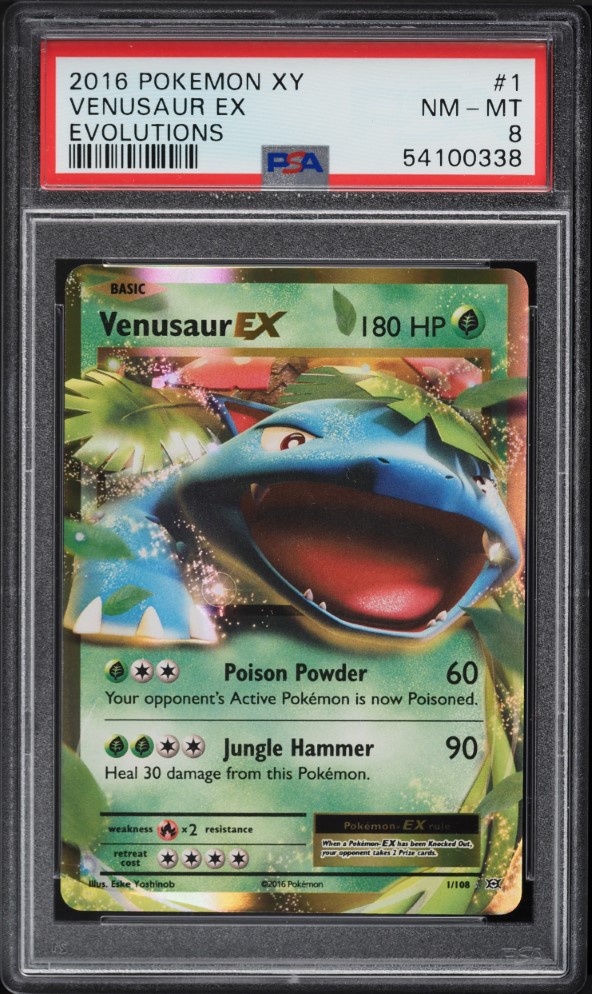 2016 Pokemon XY Evolutions Venusaur EX #1 PSA 8 NM-MT