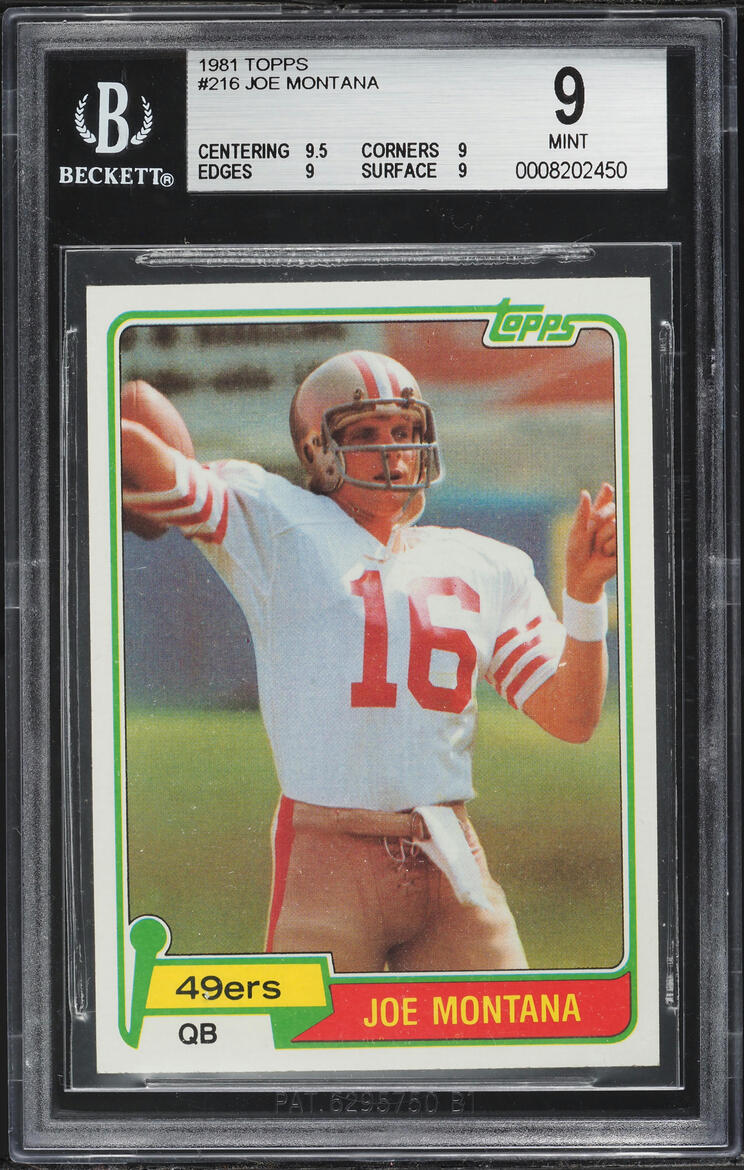 1981 Topps Football Joe Montana ROOKIE #216 BGS 9 MINT