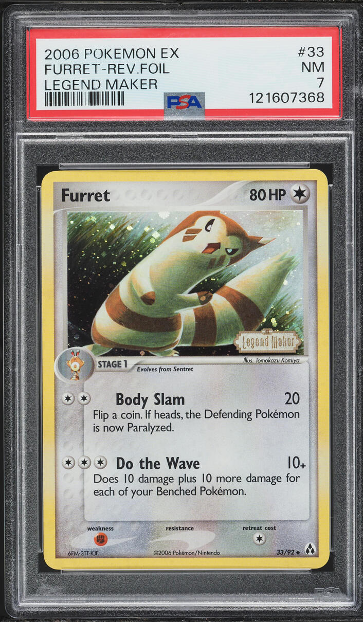 2006 Pokemon EX Legend Maker Reverse Holo Furret #33 PSA 7 NRMT
