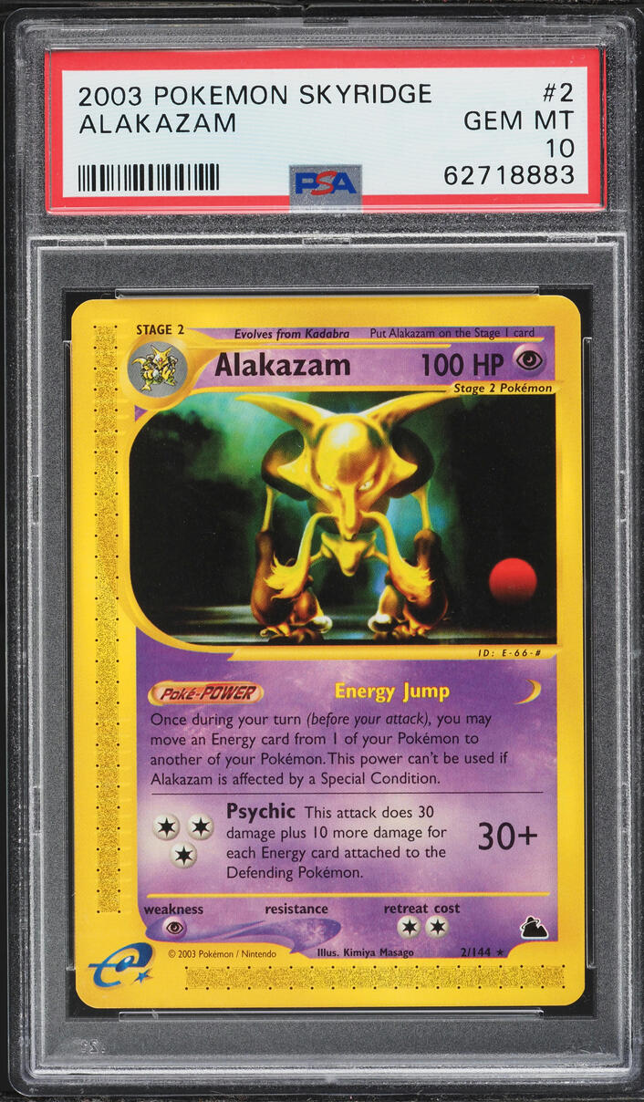 2003 Pokemon Skyridge Alakazam #2 PSA 10 GEM MINT