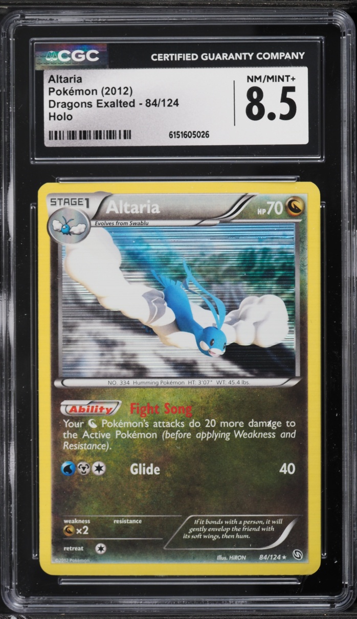 2012 Pokemon Black & White Dragons Exalted Holo Altaria #84 CGC 8.5 NM-MT+