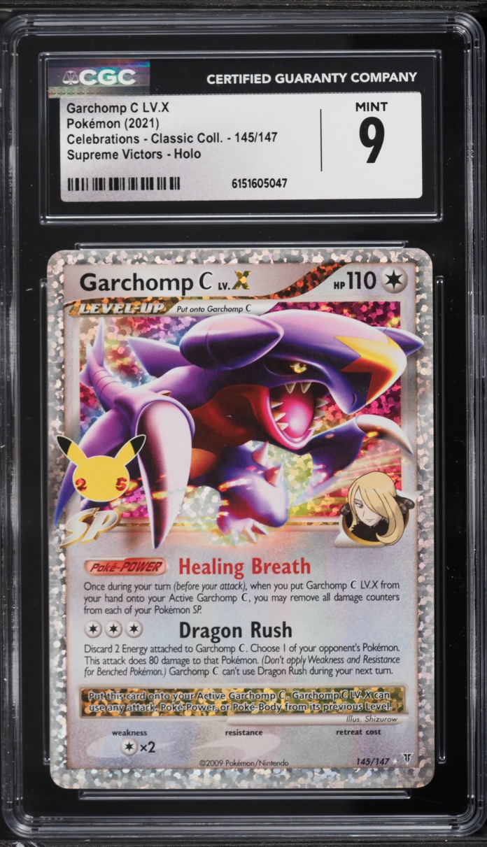 2021 Pokemon Sword & Shield Celebrations Holo Garchomp C LV.X #145 CGC 9 MINT