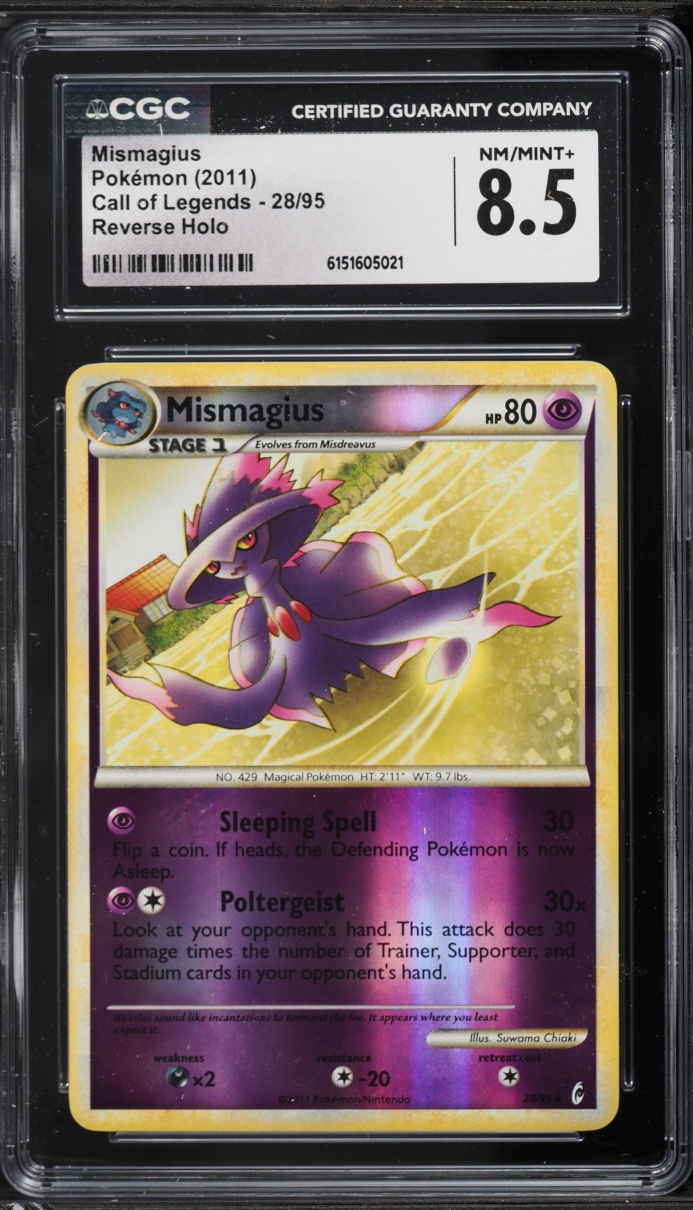 2011 Pokemon Call Of Legends Reverse Holo Mismagius #28 CGC 8.5 NM-MT+