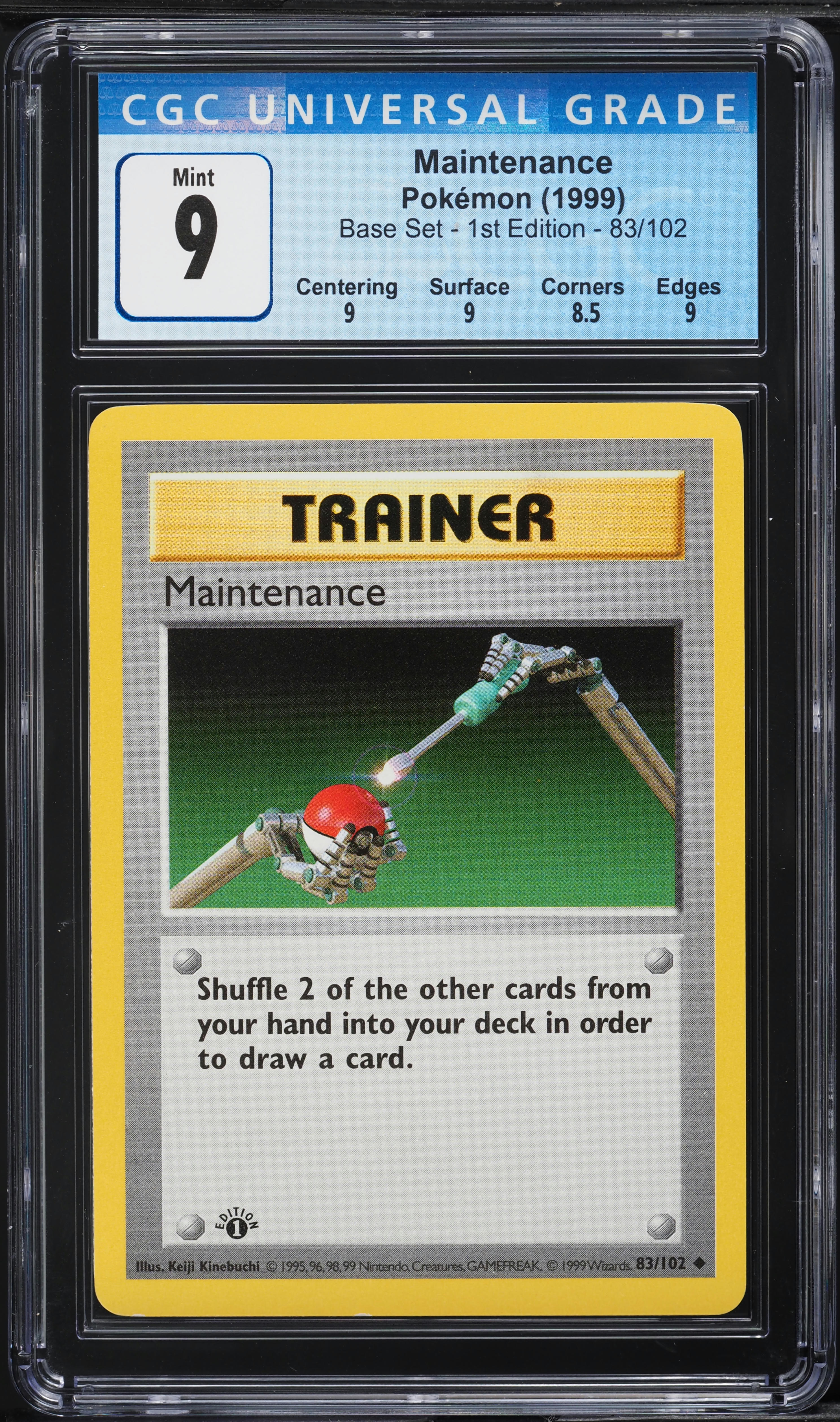 1999 Pokemon Base Set Shadowless 1st Edition Maintenance #83 CGC 9 MINT