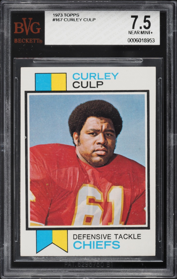 1973 Topps Football Curley Culp #167 BVG 7.5 NRMT+