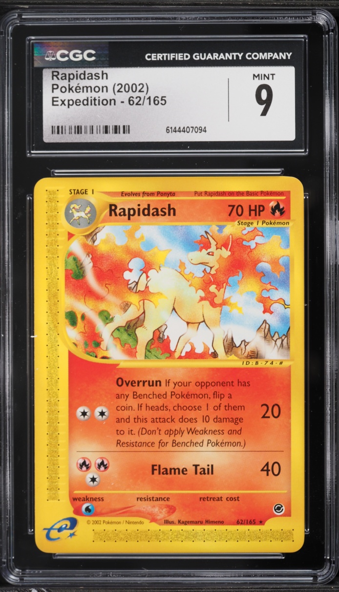 2002 Pokemon Expedition Rapidash #62 CGC 9 MINT