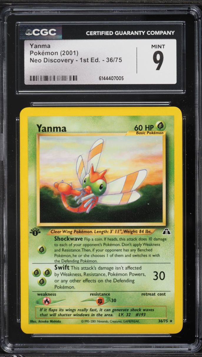 2001 Pokemon Neo Discovery 1st Edition Yanma #36 CGC 9 MINT