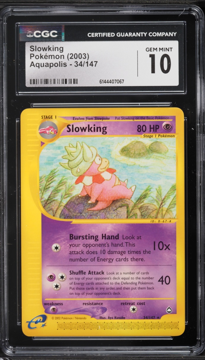 2003 Pokemon Aquapolis Slowking #34 CGC 10 GEM MINT