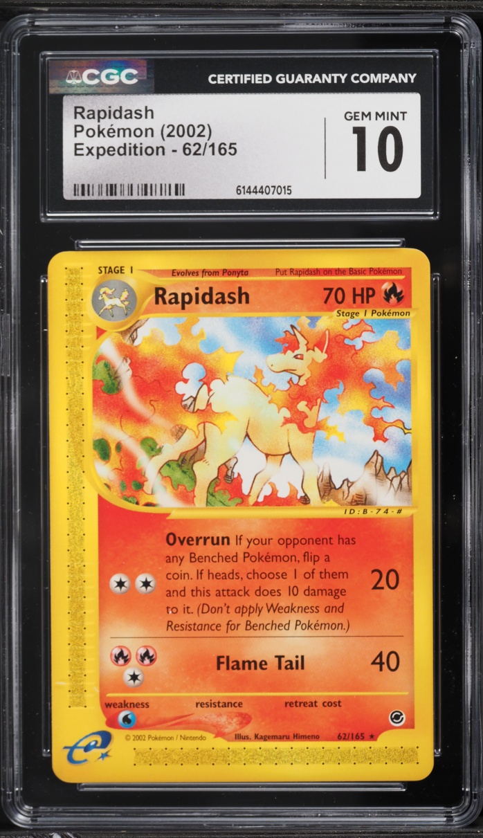 2002 Pokemon Expedition Rapidash #62 CGC 10 GEM MINT