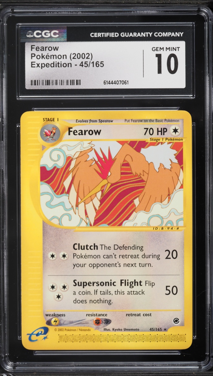 2002 Pokemon Expedition Fearow #45 CGC 10 GEM MINT