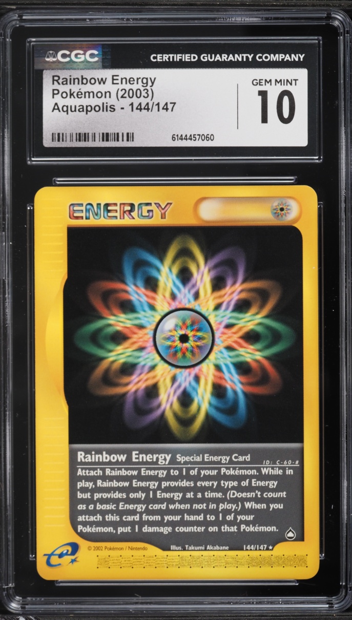 2003 Pokemon Aquapolis Rainbow Energy #144 CGC 10 GEM MINT