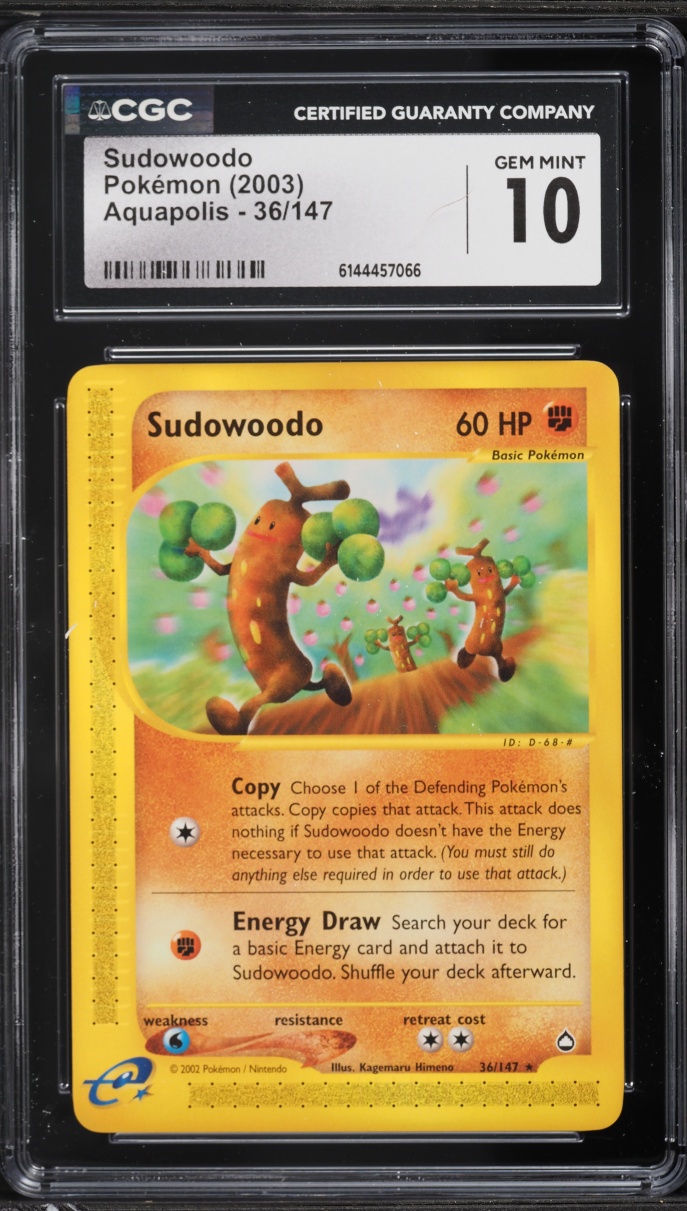 2003 Pokemon Aquapolis Sudowoodo #36 CGC 10 GEM MINT