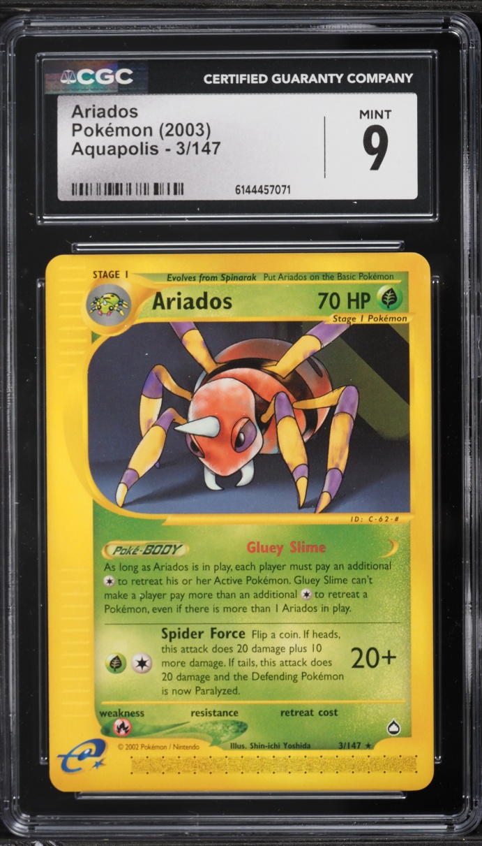 2003 Pokemon Aquapolis Ariados #3 CGC 9 MINT