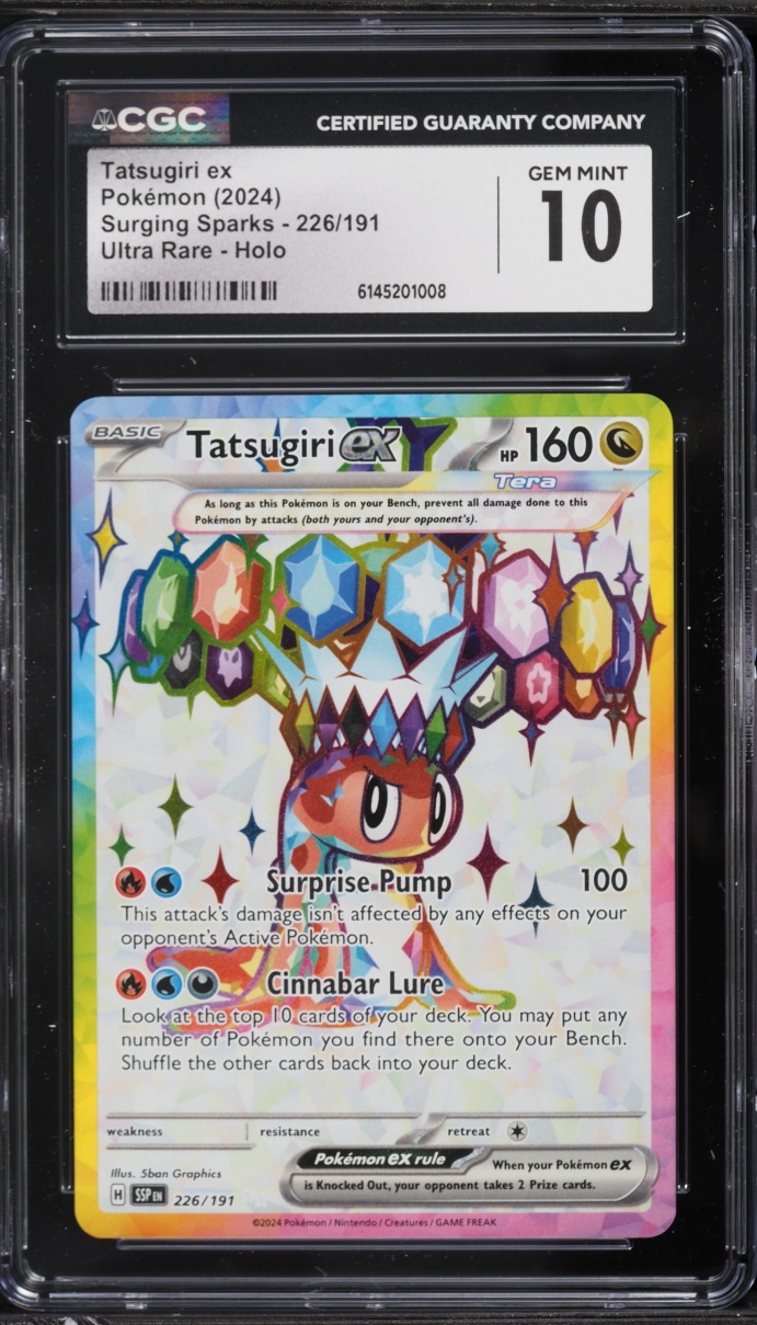 2024 Pokemon Scarlet & Violet Surging Sparks Full Art Tatsugiri ex #226 CGC 10 GEM MINT