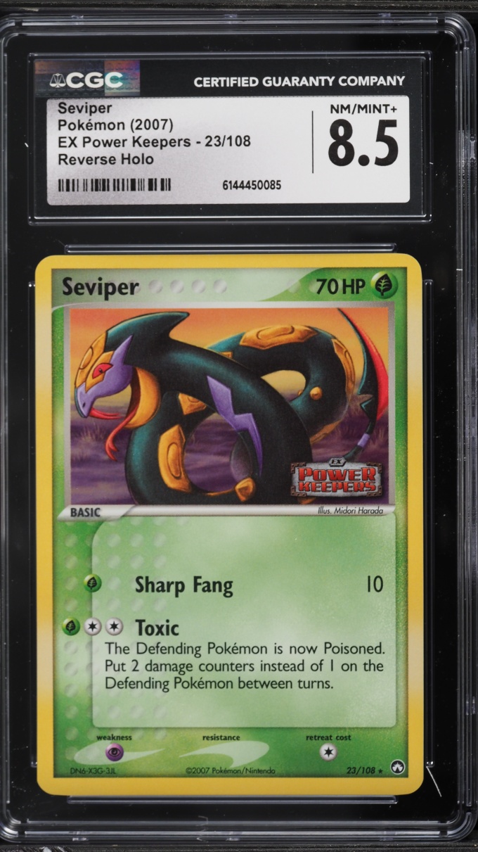 2007 Pokemon EX Power Keepers Reverse Holo Seviper #23 CGC 8.5 NM-MT+