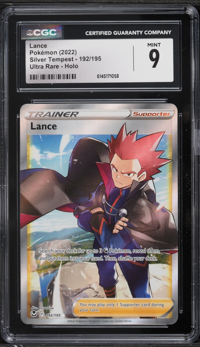 2022 Pokemon Sword & Shield Silver Tempest Full Art Lance #192 CGC 9 MINT