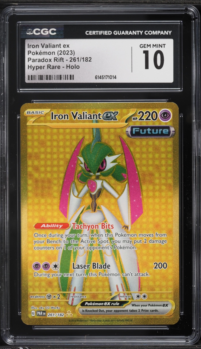 2023 Pokemon Scarlet & Violet Paradox Rift Gold Rare Iron Valiant ex #261 CGC 10 GEM MINT