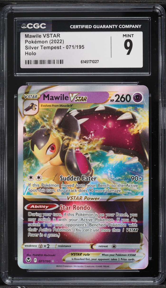 2022 Pokemon Sword & Shield Silver Tempest Holo Mawile VSTAR #71 CGC 9 MINT
