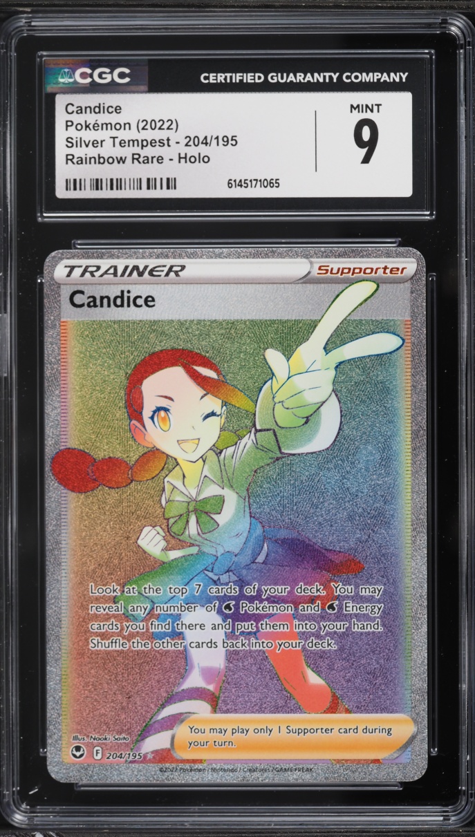 2022 Pokemon Sword & Shield Silver Tempest Rainbow Rare Candice #204 CGC 9 MINT