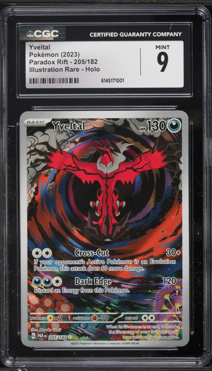 2023 Pokemon Scarlet & Violet Paradox Rift IR Yveltal #205 CGC 9 MINT