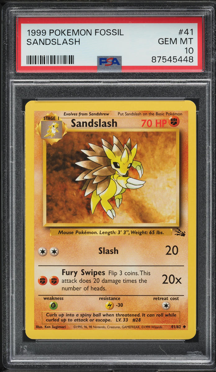 1999 Pokemon Fossil Sandslash #41 PSA 10 GEM MINT