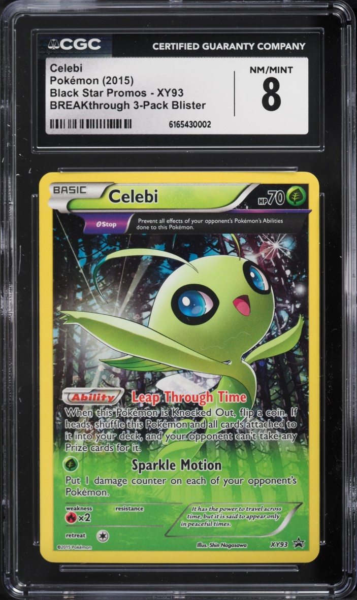 2015 Pokemon XY Black Star Promo BREAKthrough 3-Pack Blister Celebi #XY93 CGC 8 NM-MT