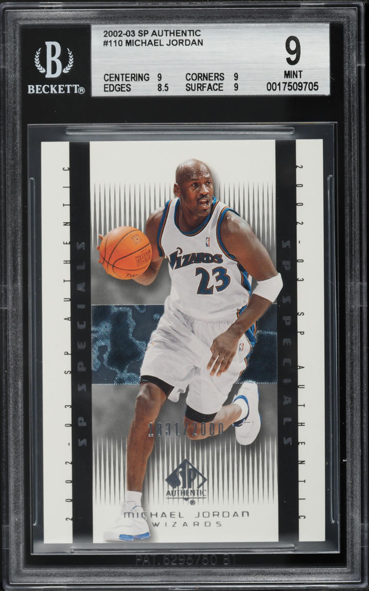 2002 SP Authentic Michael Jordan /2000 #110 BGS 9 MINT