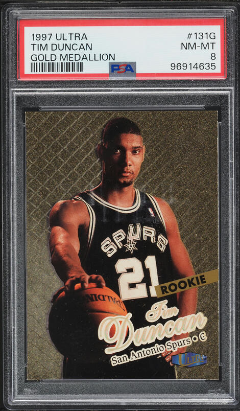 1997 Ultra Gold Medallion Tim Duncan ROOKIE #131G PSA 9 MINT on