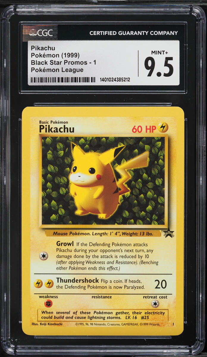 1999 Pokemon League Black Star Promo Pikachu #1 CGC 9.5 MINT+
