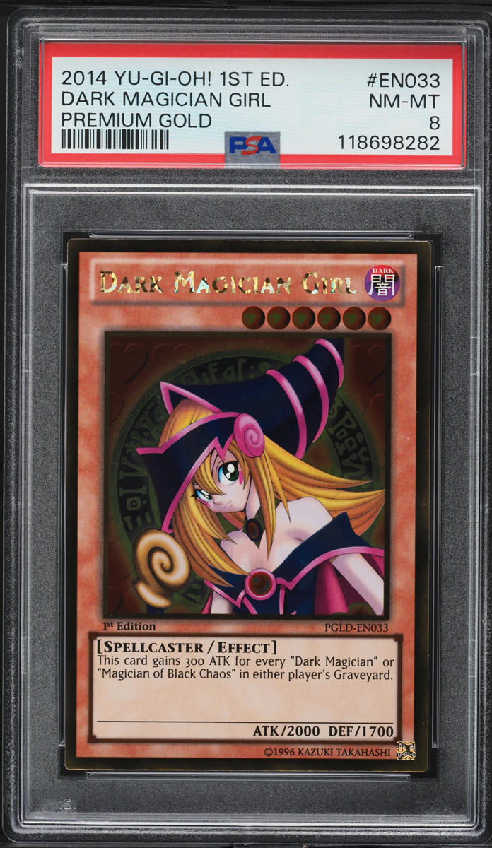 2014 Yu-Gi-Oh! Premium Gold 1st Edition Dark Magician Girl #PGLD-EN033 PSA 8 NM-MT