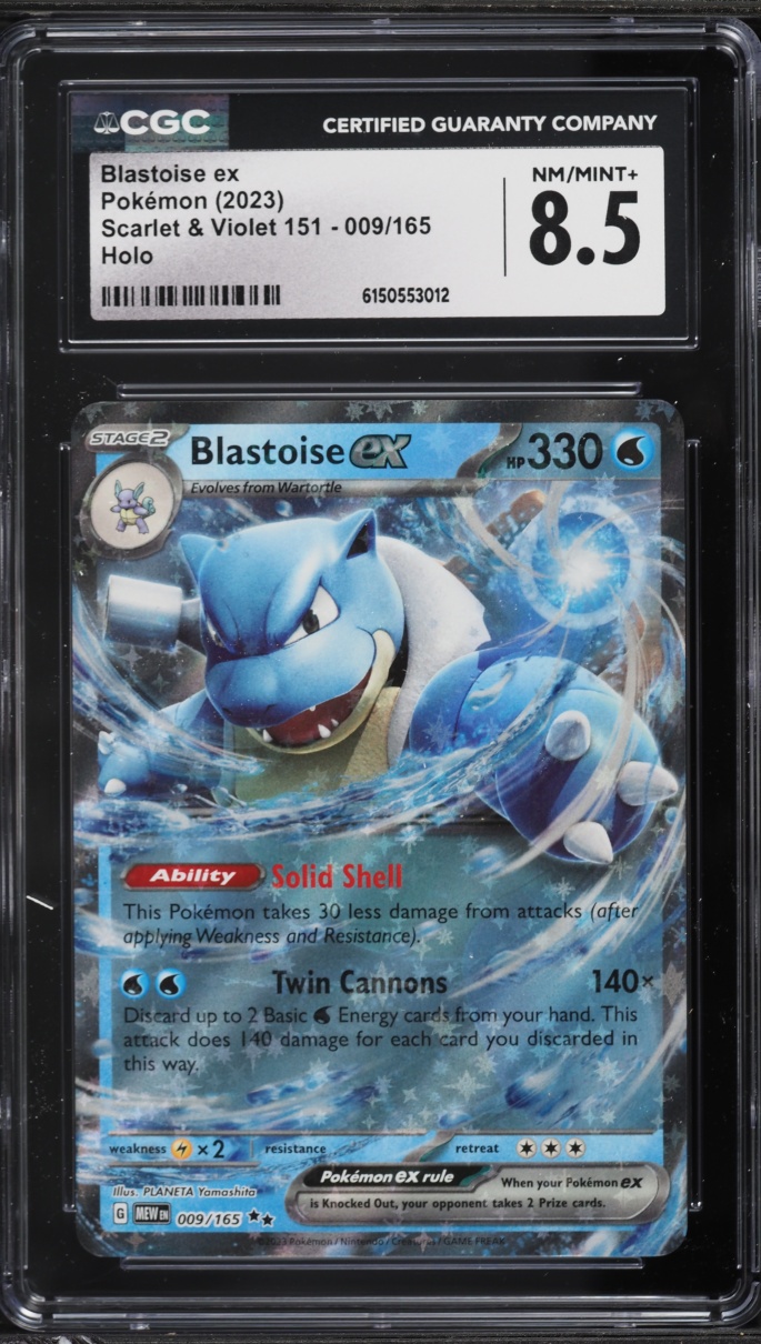 2023 Pokemon Scarlet & Violet 151 Holo Blastoise ex #9 CGC 8.5 NM-MT+