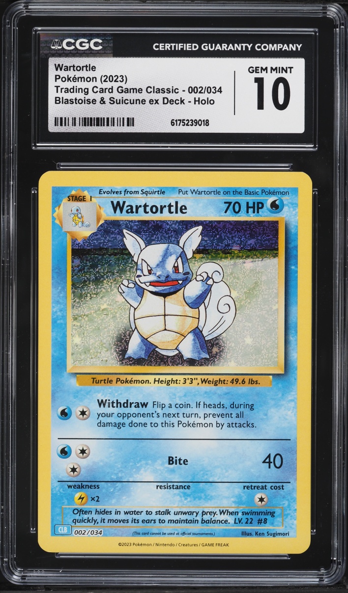 2023 Pokemon TCG Classic Collection Holo Wartortle #2 CGC 10 GEM MINT